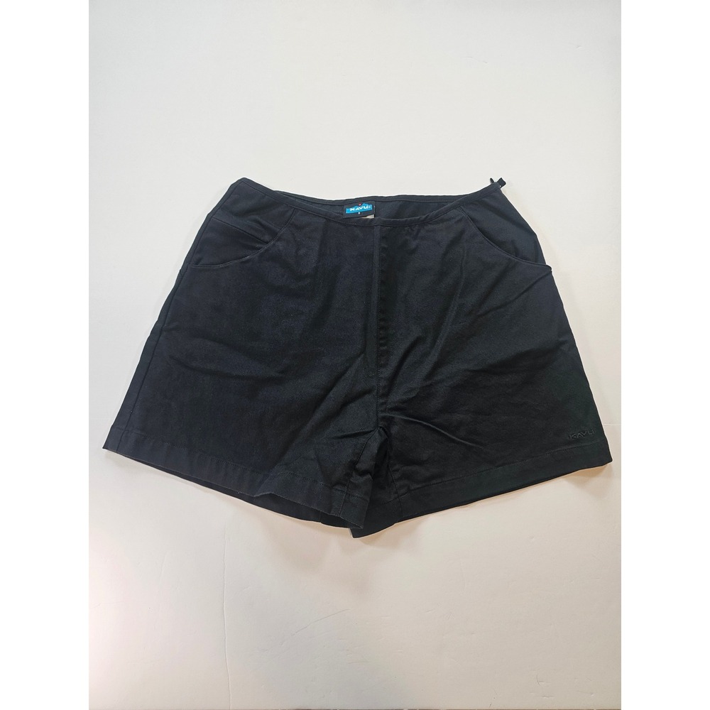 Kavu Shorts Womens Size 8 Black Outdoor Casual Side Zip Tencel Blend